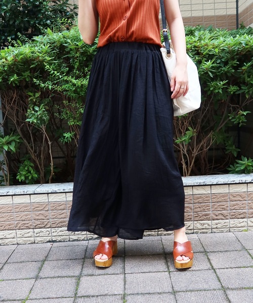 Riberry（リベリー）の「スラブ楊柳ガウチョパンツ（その他パンツ・レディース・ブラック/ベージュ/アイボリー/ライトカーキ・MEDIUM/LARGE）」の13枚目の写真