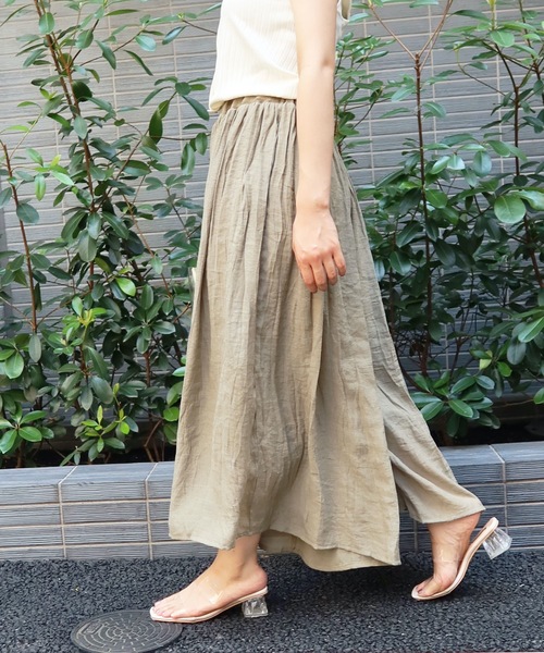 Riberry（リベリー）の「スラブ楊柳ガウチョパンツ（その他パンツ・レディース・ブラック/ベージュ/アイボリー/ライトカーキ・MEDIUM/LARGE）」の15枚目の写真