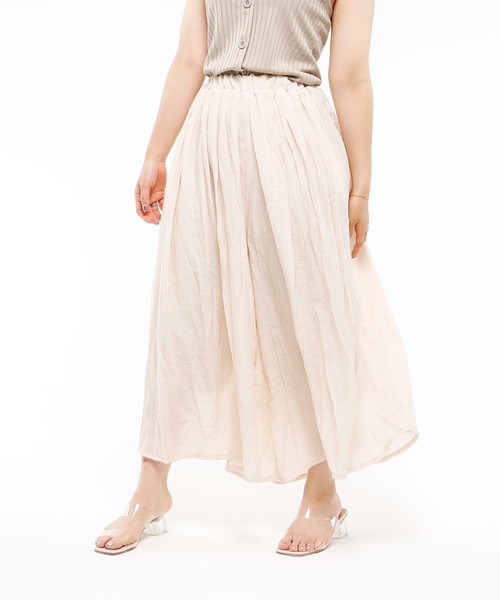 Riberry（リベリー）の「スラブ楊柳ガウチョパンツ（その他パンツ・レディース・ブラック/ベージュ/アイボリー/ライトカーキ・MEDIUM/LARGE）」の16枚目の写真