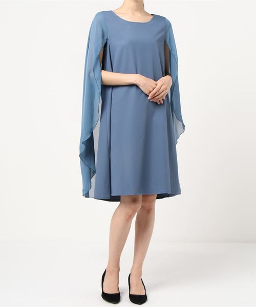 VIBGYOR Women(ヴィブジョー ウィメン)の「VIBGYOR SELECT/ シフォン重ねワンピース(LC)(ワンピース・レディース・ブラック/ブルー/マスタード・FREE)」の2枚目の写真
