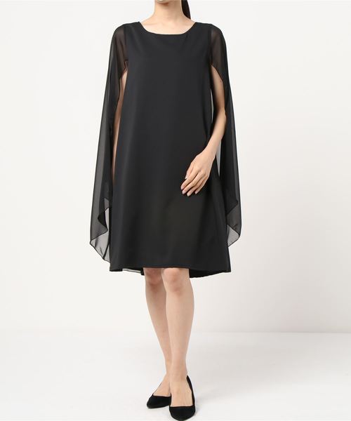 VIBGYOR Women(ヴィブジョー ウィメン)の「VIBGYOR SELECT/ シフォン重ねワンピース(LC)(ワンピース・レディース・ブラック/ブルー/マスタード・FREE)」の1枚目の写真