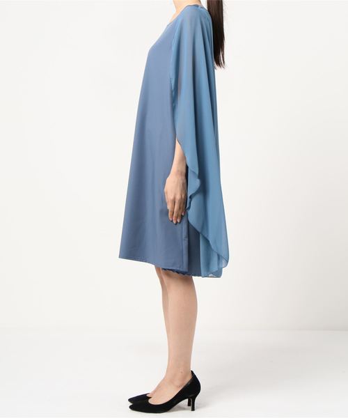 VIBGYOR Women(ヴィブジョー ウィメン)の「VIBGYOR SELECT/ シフォン重ねワンピース(LC)(ワンピース・レディース・ブラック/ブルー/マスタード・FREE)」の4枚目の写真