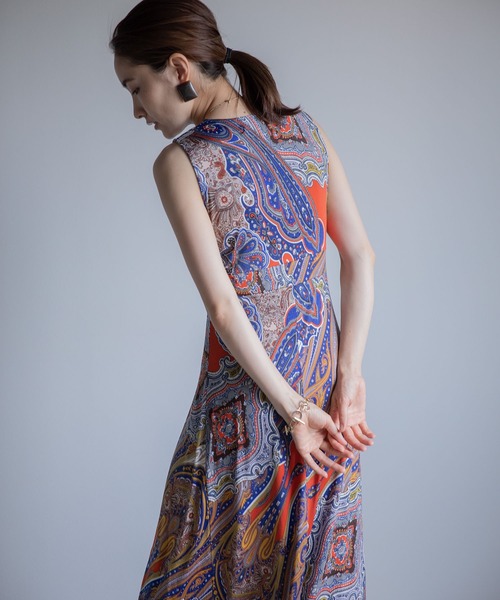 miniyu（ミニュウ）の「《WEB限定》エスニック柄・マキシワンピース（ワンピース・レディース・オレンジ・FREE）」の8枚目の写真