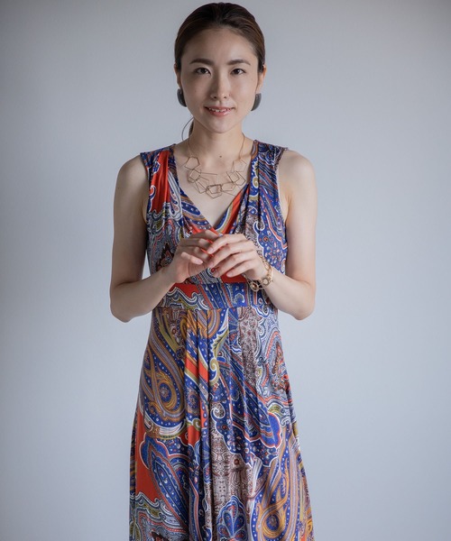 miniyu（ミニュウ）の「《WEB限定》エスニック柄・マキシワンピース（ワンピース・レディース・オレンジ・FREE）」の13枚目の写真