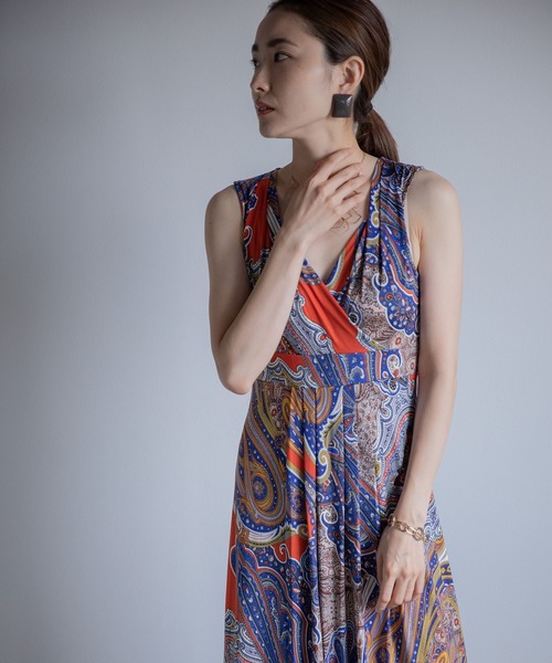 miniyu（ミニュウ）の「《WEB限定》エスニック柄・マキシワンピース（ワンピース・レディース・オレンジ・FREE）」の14枚目の写真