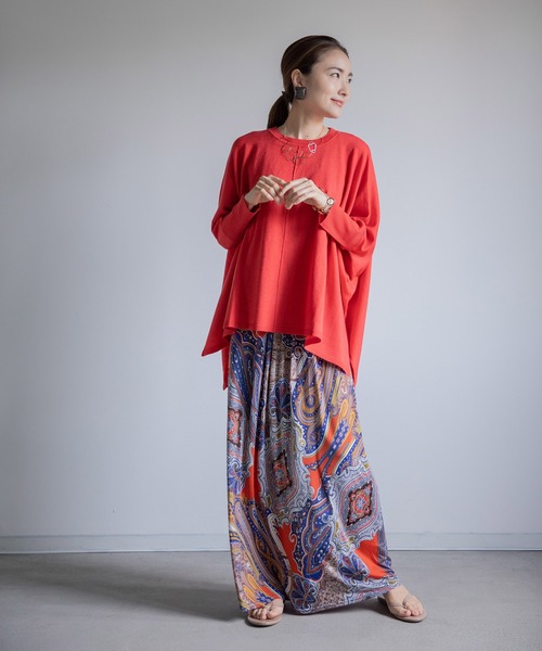 miniyu（ミニュウ）の「《WEB限定》エスニック柄・マキシワンピース（ワンピース・レディース・オレンジ・FREE）」の5枚目の写真