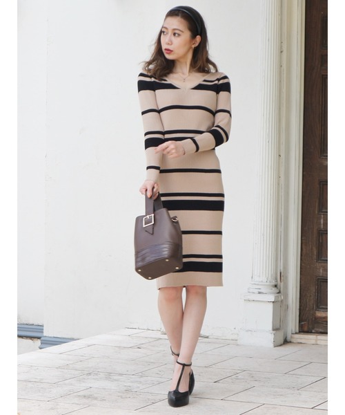 Zozo限定 Vネックタイトニット長袖ワンピース ワンピース Royal Party ロイヤルパーティー のファッション通販 Zozotown