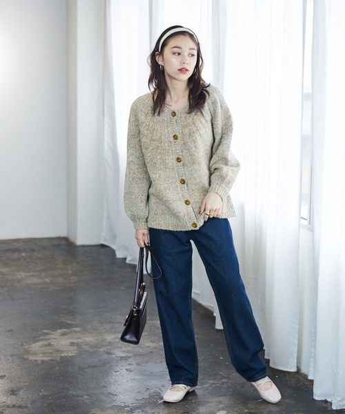 Heather（ヘザー）の「2WAYマルヨークリブカーディガン