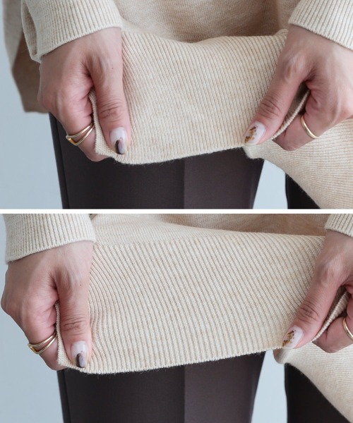 reca(レカ)の「後ボタン付き3面スリットニット(チュニック・レディース・アイボリー/ラベンダー/アッシュグレー・M)」の13枚目の写真