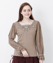 axes femme | ローズガーデン×蝶レースＰＯ(Tシャツ/カットソー)