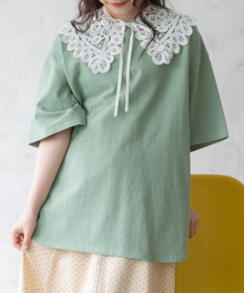 Mysa&Liina（ミーサリーナ）の「USAコットンBIGＴ（Tシャツ/カットソー・レディース・チャコールグレー/ブラック/パープル/ブラウン/オフホワイト/ブルー/ミント/グレイッシュベージュ・M）」の7枚目の写真