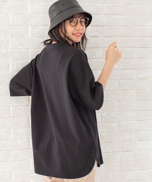 Mysa&Liina（ミーサリーナ）の「USAコットンBIGＴ（Tシャツ/カットソー・レディース・チャコールグレー/ブラック/パープル/ブラウン/オフホワイト/ブルー/ミント/グレイッシュベージュ・M）」の17枚目の写真