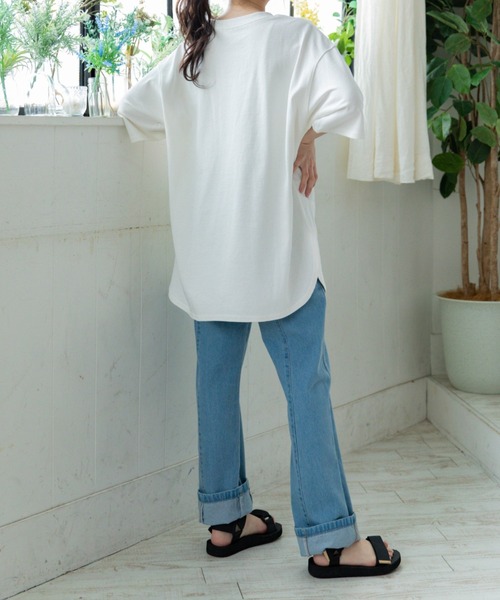 Mysa&Liina（ミーサリーナ）の「USAコットンBIGＴ（Tシャツ/カットソー・レディース・チャコールグレー/ブラック/パープル/ブラウン/オフホワイト/ブルー/ミント/グレイッシュベージュ・M）」の19枚目の写真