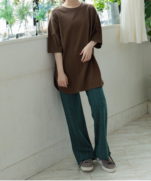 Mysa&Liina（ミーサリーナ）の「USAコットンBIGＴ（Tシャツ/カットソー・レディース・チャコールグレー/ブラック/パープル/ブラウン/オフホワイト/ブルー/ミント/グレイッシュベージュ・M）」の22枚目の写真