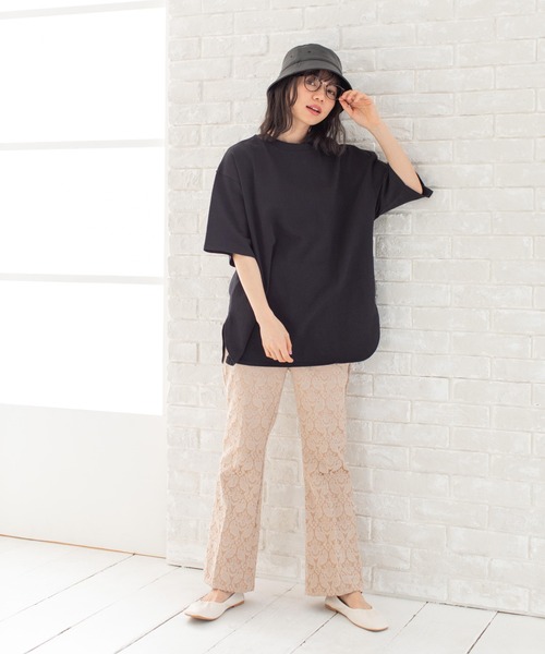 Mysa&Liina（ミーサリーナ）の「USAコットンBIGＴ（Tシャツ/カットソー・レディース・チャコールグレー/ブラック/パープル/ブラウン/オフホワイト/ブルー/ミント/グレイッシュベージュ・M）」の10枚目の写真