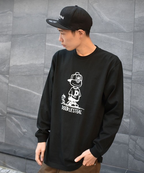 DOUBLE STEAL(ダブルスティール)の「With DOUBZ 長袖Tシャツ(Tシャツ/カットソー・メンズ・ホワイト/ブラック・MEDIUM/LARGE/X-LARGE/XX-LARGE)」の1枚目の写真