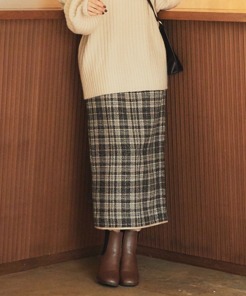 archives(アルシーヴ)の「ツイードパイピングスカート(スカート・レディース・グレー/ブラウン/ネイビー・MEDIUM)」の3枚目の写真