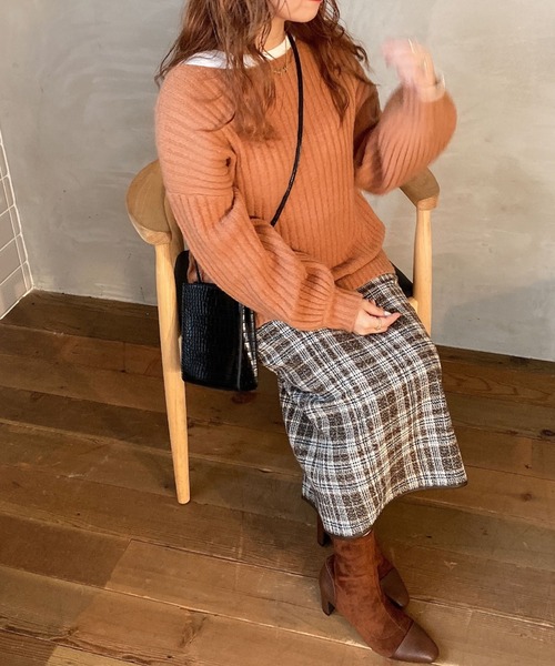 archives(アルシーヴ)の「ツイードパイピングスカート(スカート・レディース・グレー/ブラウン/ネイビー・MEDIUM)」の9枚目の写真