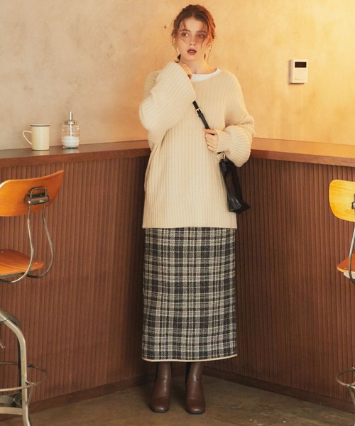 archives(アルシーヴ)の「ツイードパイピングスカート(スカート・レディース・グレー/ブラウン/ネイビー・MEDIUM)」の6枚目の写真