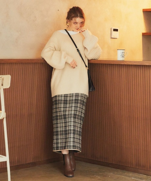 archives(アルシーヴ)の「ツイードパイピングスカート(スカート・レディース・グレー/ブラウン/ネイビー・MEDIUM)」の7枚目の写真