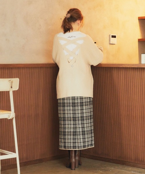 archives(アルシーヴ)の「ツイードパイピングスカート(スカート・レディース・グレー/ブラウン/ネイビー・MEDIUM)」の8枚目の写真