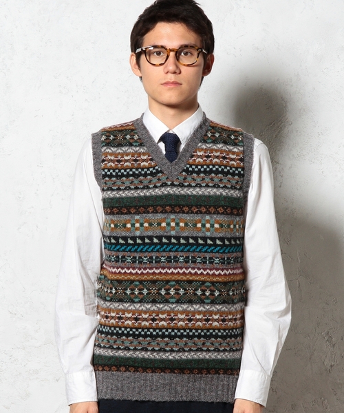 green label relaxing（グリーンレーベルリラクシング）の「[ジャミーソンズ]JAMIESONS  Vネック ベスト（ベスト・メンズ・ブラック/ダークグレー/ベージュ/レッド・40/38）」の9枚目の写真