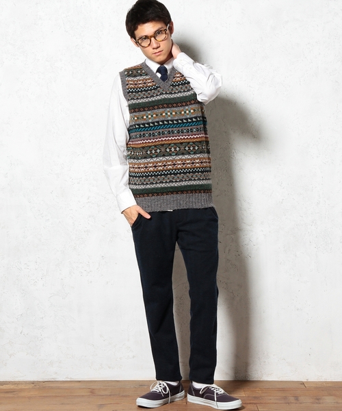 green label relaxing（グリーンレーベルリラクシング）の「[ジャミーソンズ]JAMIESONS  Vネック ベスト（ベスト・メンズ・ブラック/ダークグレー/ベージュ/レッド・40/38）」の15枚目の写真