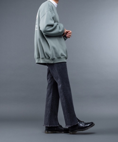 kutir（クティール）の「センタースリットフレアデニムパンツ（デニムパンツ・メンズ・ブラック/サックスブルー/ライトブルー・SMALL/LARGE/MEDIUM）」の6枚目の写真