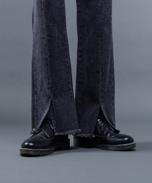 kutir（クティール）の「センタースリットフレアデニムパンツ（デニムパンツ・メンズ・ブラック/サックスブルー/ライトブルー・SMALL/LARGE/MEDIUM）」の22枚目の写真