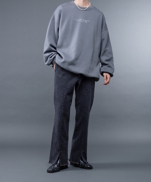 kutir（クティール）の「センタースリットフレアデニムパンツ（デニムパンツ・メンズ・ブラック/サックスブルー/ライトブルー・SMALL/LARGE/MEDIUM）」の11枚目の写真