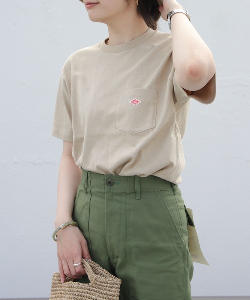 DANTON（ダントン）の「DANTON/ダントン　ポケットTEE　ソリッド　POCKET TEE SOLID JD-9041(ウィメンズ）（Tシャツ/カットソー・レディース・ナチュラル/グレイッシュベージュ/ブラック/ホワイト/ネイビー・36）」の3枚目の写真