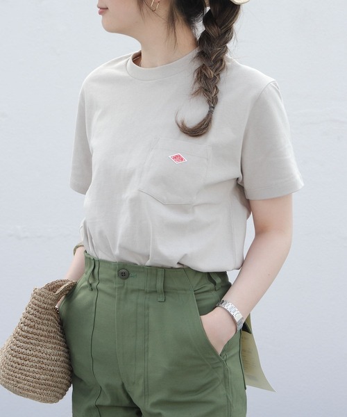 DANTON（ダントン）の「DANTON/ダントン　ポケットTEE　ソリッド　POCKET TEE SOLID JD-9041(ウィメンズ）（Tシャツ/カットソー・レディース・ナチュラル/グレイッシュベージュ/ブラック/ホワイト/ネイビー・36）」の4枚目の写真