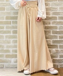 SLURR | レースアップリブワイドイージーパンツ(その他パンツ)