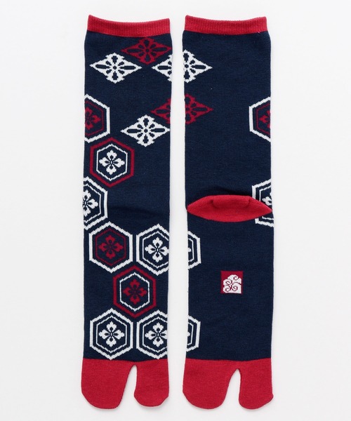 カヤ（カヤ）の「【カヤ】足袋型くつ下25～28cm 亀甲紋（ソックス/靴下・メンズ・イエロー/ブルー/レッド・FREE）」の4枚目の写真