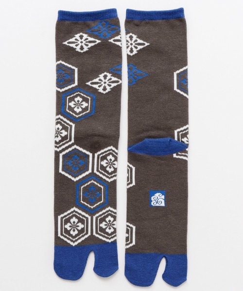 カヤ（カヤ）の「【カヤ】足袋型くつ下25～28cm 亀甲紋（ソックス/靴下・メンズ・イエロー/ブルー/レッド・FREE）」の5枚目の写真