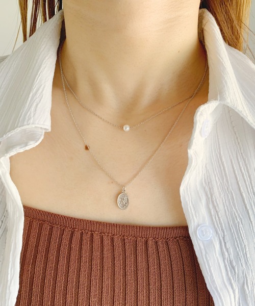 CLEA（クレア）の「3WAYドロップコインレイヤードネックレス（ネックレス・レディース・シルバー/ゴールド・FREE）」の2枚目の写真