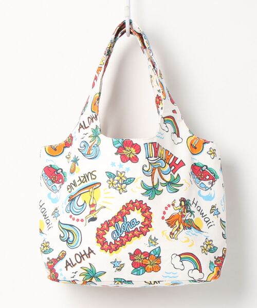 Kahiko(カヒコ)の「【Kahiko】マナチャプスイミニトートバッグ(トートバッグ・レディース・ホワイト/ブルー・FREE)」の2枚目の写真