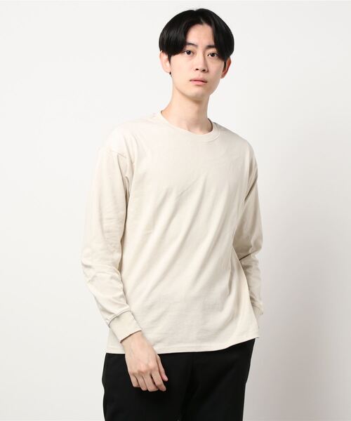 go slow caravan(ゴースローキャラバン)の「クルーネックロンT (M3)(Tシャツ/カットソー・メンズ・チャコールグレー/ホワイト/ブラック系その他/ライトベージュ/ブルー・L/M)」の2枚目の写真