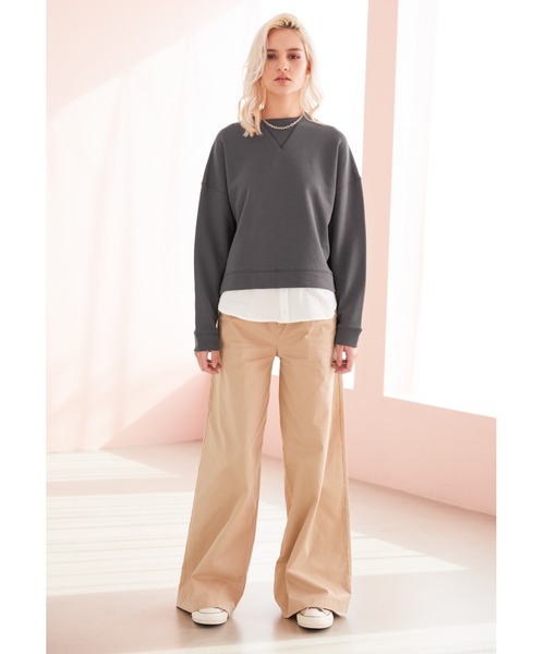 ALEXIA STAM(アリシアスタン)の「Layered Hem Sweatshirt/レイヤードヘムスウェットシャツ(スウェット・レディース・ホワイト/チャコールグレー/ヘザーグレー・FREE)」の15枚目の写真