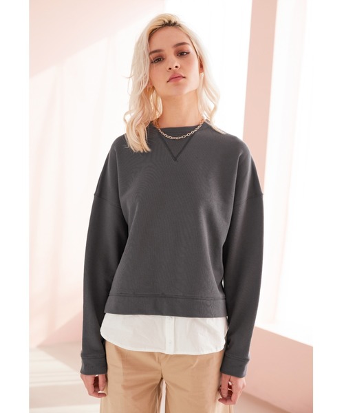 ALEXIA STAM(アリシアスタン)の「Layered Hem Sweatshirt/レイヤードヘムスウェットシャツ(スウェット・レディース・ホワイト/チャコールグレー/ヘザーグレー・FREE)」の12枚目の写真