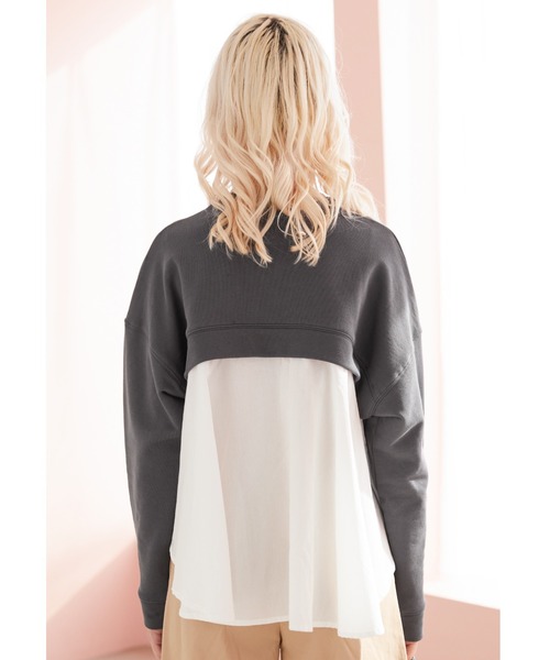 ALEXIA STAM(アリシアスタン)の「Layered Hem Sweatshirt/レイヤードヘムスウェットシャツ(スウェット・レディース・ホワイト/チャコールグレー/ヘザーグレー・FREE)」の19枚目の写真