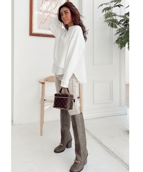 ALEXIA STAM(アリシアスタン)の「Layered Hem Sweatshirt/レイヤードヘムスウェットシャツ(スウェット・レディース・ホワイト/チャコールグレー/ヘザーグレー・FREE)」の22枚目の写真