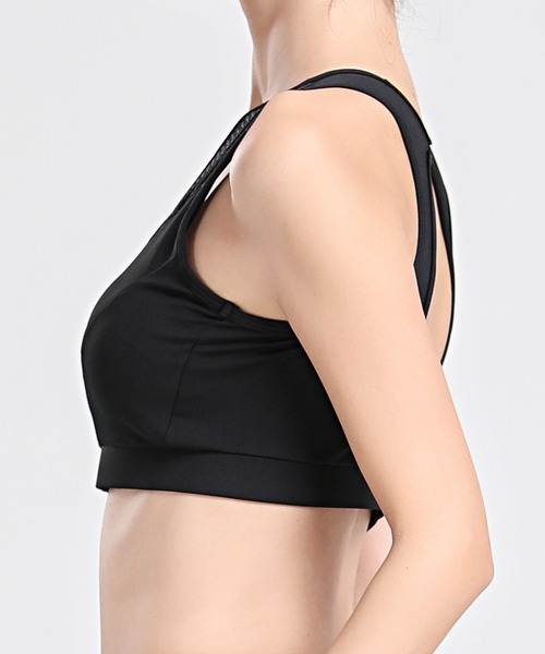 DAY CLOSET（デイ クローゼット）の「フロントジップバックシャンフィットネスヨガブラトップ（スポーツブラ・レディース・グレー/ミント/ワイン/ブラック・M/LL/L/S）」の6枚目の写真