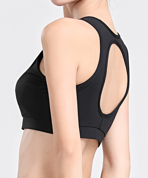 DAY CLOSET（デイ クローゼット）の「フロントジップバックシャンフィットネスヨガブラトップ（スポーツブラ・レディース・グレー/ミント/ワイン/ブラック・M/LL/L/S）」の7枚目の写真