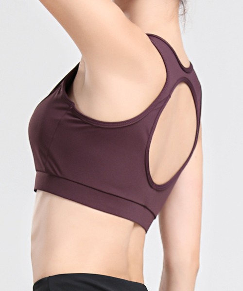 DAY CLOSET（デイ クローゼット）の「フロントジップバックシャンフィットネスヨガブラトップ（スポーツブラ・レディース・グレー/ミント/ワイン/ブラック・M/LL/L/S）」の13枚目の写真