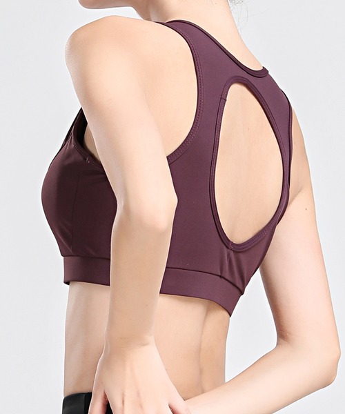 DAY CLOSET（デイ クローゼット）の「フロントジップバックシャンフィットネスヨガブラトップ（スポーツブラ・レディース・グレー/ミント/ワイン/ブラック・M/LL/L/S）」の14枚目の写真