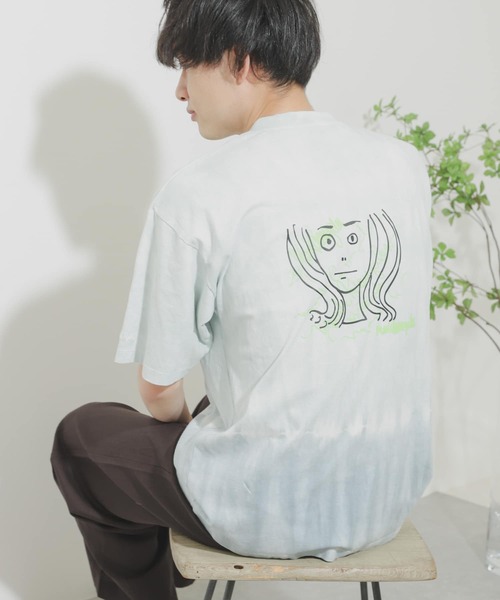 Mark Gonzales(マーク・ゴンザレス)の「Mark Gonzales×SENSE OF PLACE 『別注』マークゴンザレスタイダイTシャツ(Tシャツ/カットソー・メンズ・グレー/ブルー/ミント/ライトカーキ/ライトグレー/ライトブルー・LARGE/MEDIUM)」の4枚目の写真