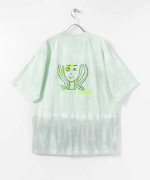 Mark Gonzales(マーク・ゴンザレス)の「Mark Gonzales×SENSE OF PLACE 『別注』マークゴンザレスタイダイTシャツ(Tシャツ/カットソー・メンズ・グレー/ブルー/ミント/ライトカーキ/ライトグレー/ライトブルー・LARGE/MEDIUM)」の7枚目の写真
