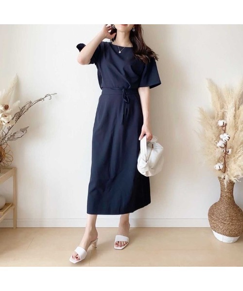 Rewde（ルゥデ）の「【スタイリストコラボ商品・雑誌掲載】リネンライクタイトスカート（1R10-05212）（スカート・レディース・ベージュ/ネイビー/カーキ/オレンジ・M）」の3枚目の写真