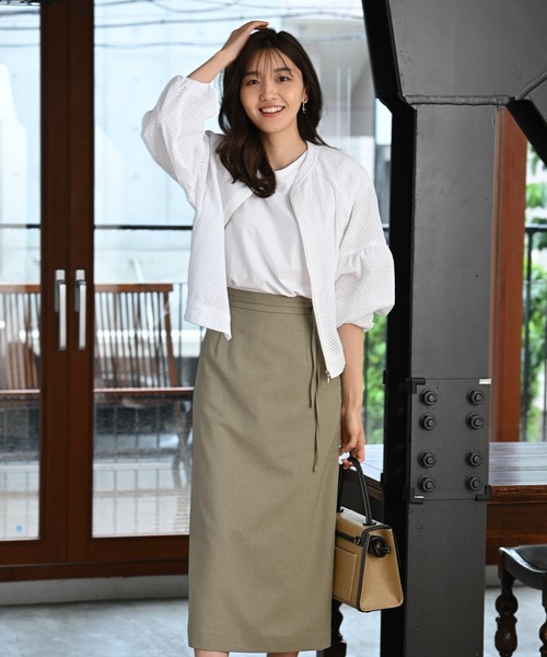 Rewde（ルゥデ）の「【スタイリストコラボ商品・雑誌掲載】リネンライクタイトスカート（1R10-05212）（スカート・レディース・ベージュ/ネイビー/カーキ/オレンジ・M）」の20枚目の写真